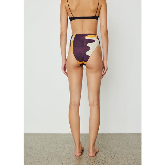 Ziah by St Agni 90s High Waist Joan Purple Camo Print Bikini Bottom Size 8 - Picture 3 of 10